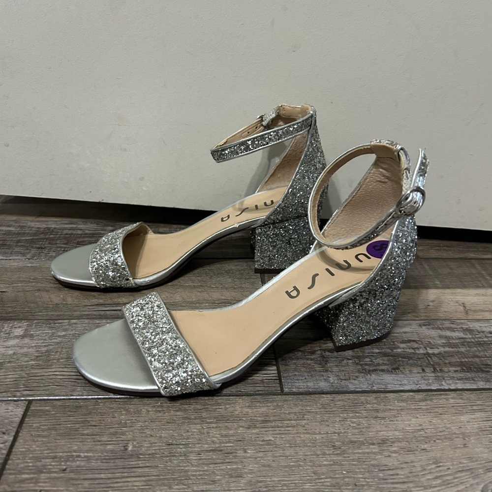 Unisa Silver Glitter Heels